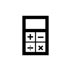 Calculator icon, black isolated vector illustration.