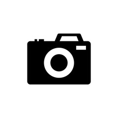 Camera icon, flat photo camera vector isolated. Modern simple snapshot photography sign. Instant Photo internet concept. Trendy symbol for website design, web button, mobile app. Logo illustration