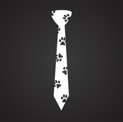 Trendy cute tie on black background icon