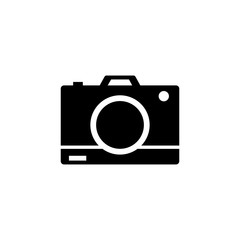 Camera icon, flat photo camera vector isolated.