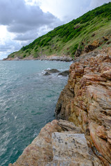 Fototapeta na wymiar rock mountain at coast of the sea
