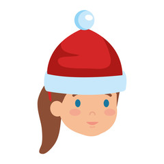 beautiful little girl head with santa hat