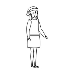 woman with christmas sweater and hat