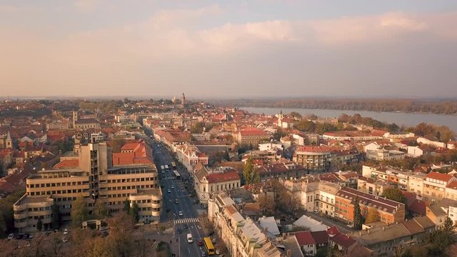 Aerial view of Zemun. It is the district of Belgrade