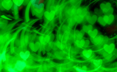 Hearts shape Christmas light bokeh background