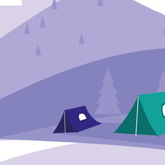 Camping and mountains design