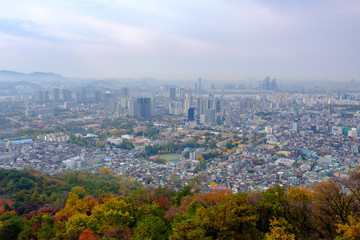 aerial view of Seoul city in Korea