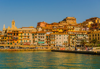 Naklejka premium Porto Santo Stefano, Italy - landscape from the port