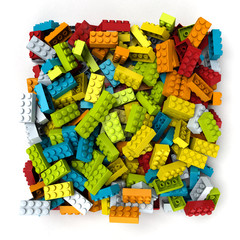 Plastic blocks   in bright colors