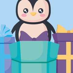 Christmas penguin design 