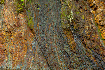 colorful rock layers interesting background with fascinating texture