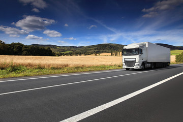 Truck transport on the road 