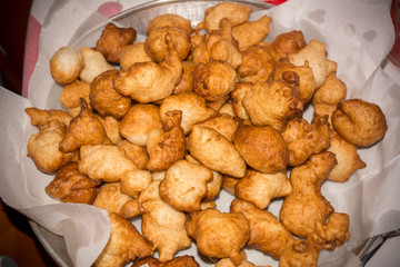 Group of a Traditional Italian Christmas Food Called Pettole