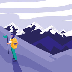 Hiking man design