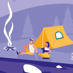 People and camping design