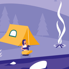 people and camping design
