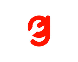 Letter G with wrench logo, Industrial, repair, tools, service and maintenance logo for corporate identity