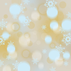 Christmas background with snowflakes and baubles
