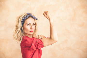 We can do it! Woman's day concept