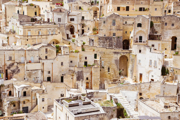 Sassi di Matera, ancient cave dwellings in Basilicata, Southern Italy