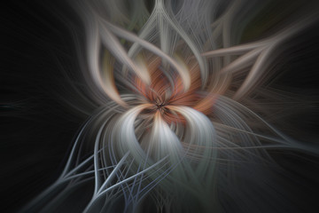 Digital abstract 3D rendered background design. Energy fractal illustration with soft connecting lines.