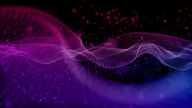 Digital multicolor wave particles form for digital background