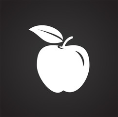 Apple on black background icon