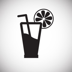 Orange juice on white backgorund icon
