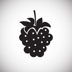 Raspberry on white background icon