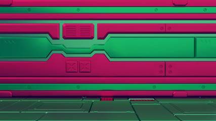 3D illustrations of realistic sci-fi spaceship. Christmas science