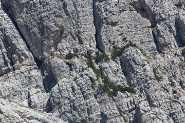 Rescue in the mountain of Dolomites, Italy