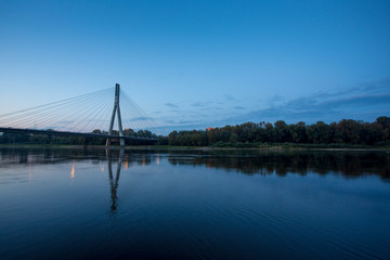 Fototapeta na wymiar The Swietokrzyski Bridge over Vistula river in Warsaw