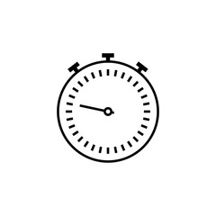 Stopwatch icon. Silhouette stopwatch isolated on background
