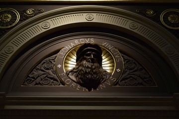 Image of Leonardo Da Vinci inside a building in London, United Kingdom
