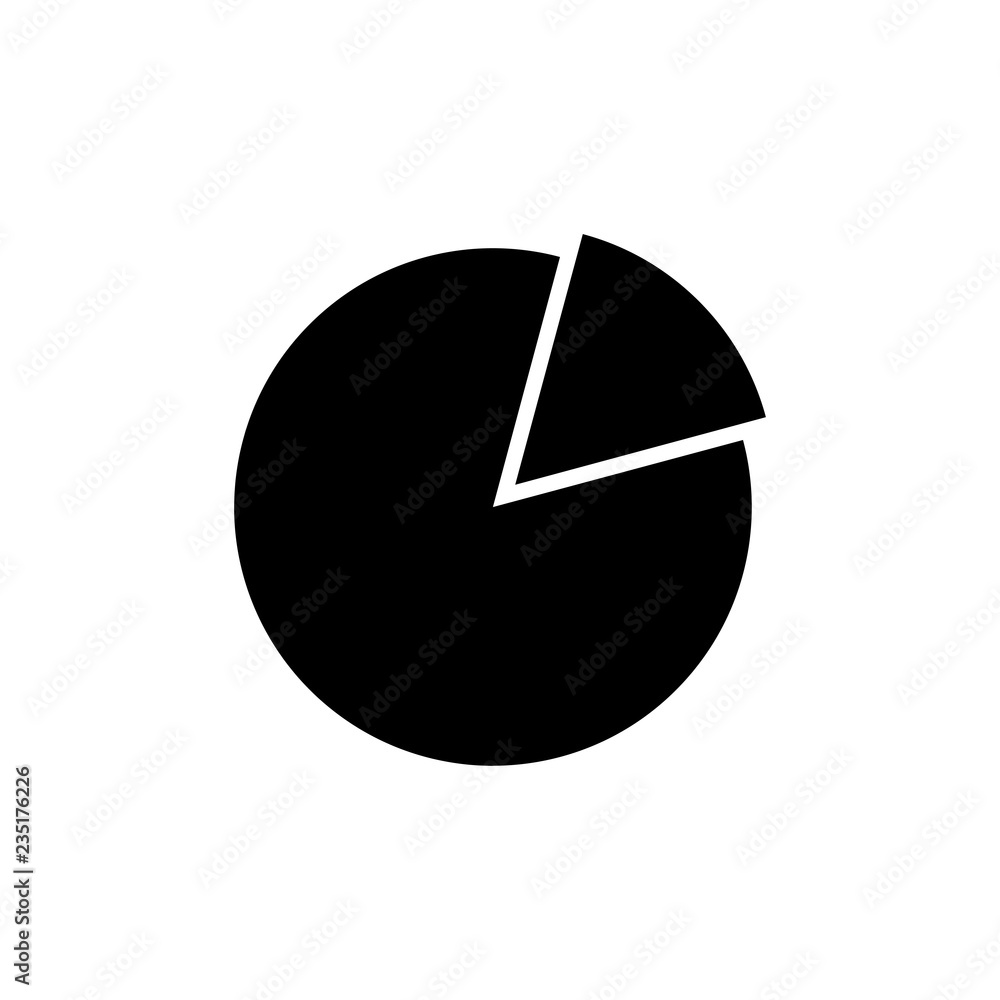 Poster pie chart icon in trendy flat style isolated on grey background. graph symbol for your web site desi