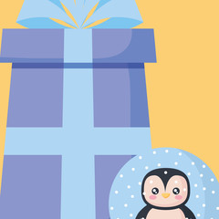 Christmas penguin design 