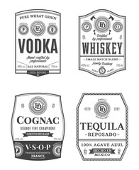 Alcoholic drinks vintage labels