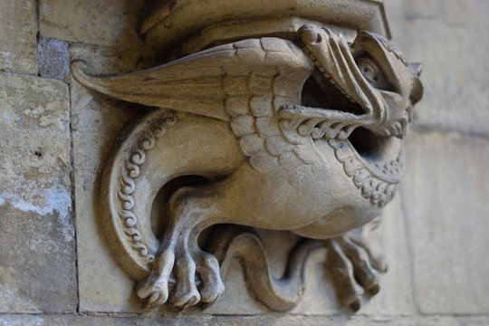 Image of a stone bird on the wall of a church in London, United Kingdom
