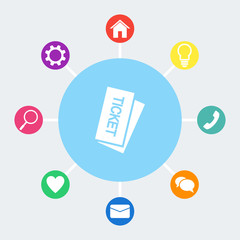 Ticket vector icon.