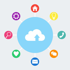 Cloud download vector icon.