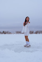 Asian girl skating
