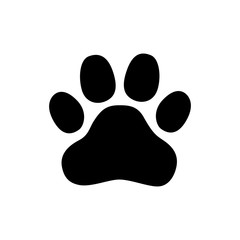 Paw Prints. Logo. Vector Illustration. Isolated vector Illustration. Black on White background.