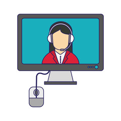 Call center online blue lines