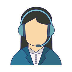 Call center avatar blue lines