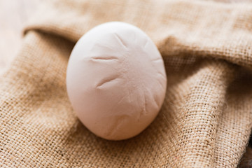 hen's egg with marks on the shell