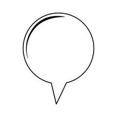 Speech bubble isolated in black and white