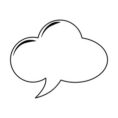 Speech bubble isolated in black and white