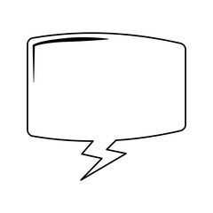 Speech bubble isolated in black and white
