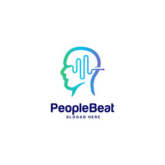 Obraz premium Community logo template designs concepts vector illustration, People Beat logo concepts
