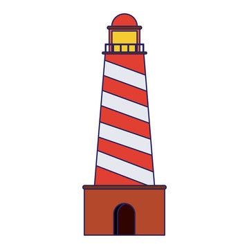 Lighthouse building isolated